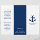 Eenvoudige Nautical Anchor Navy Blue drievoudig br (Voorkant)