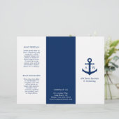 Eenvoudige Nautical Anchor Navy Blue drievoudig br (Staand voorkant)