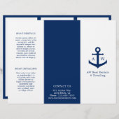 Eenvoudige Nautical Anchor Navy Blue drievoudig br (Voorkant / Achterkant)