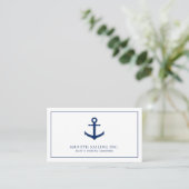 Eenvoudige Nautical Anchor van Navy Blue Visitekaartje (Staand voorkant)