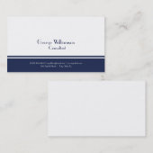 Eenvoudige Nautical Navy Blue en White Visitekaartje (Voorkant / Achterkant)