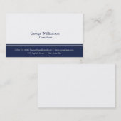 Eenvoudige Nautical Navy Blue en White Visitekaartje (Voorkant / Achterkant)
