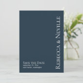 Eenvoudige Nautical Navy Blue foto Save the Date (Staand voorkant)