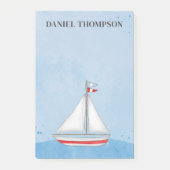Eenvoudige Nautical Sailboat Whimsical Waterverf B Post-it® Notes (Voorkant)