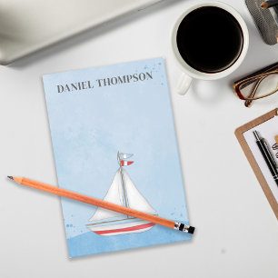 Eenvoudige Nautical Sailboat Whimsical Waterverf B Post-it® Notes
