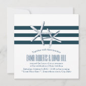 Eenvoudige Nautical Starfish Wedding Invitations Kaart (Voorkant)