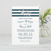 Eenvoudige Nautical Starfish Wedding Kaart (Staand voorkant)