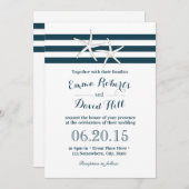 Eenvoudige Nautical Starfish Wedding Kaart (Voorkant / Achterkant)