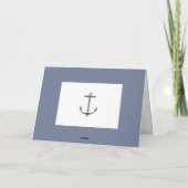 Eenvoudige nautische anker bruiloft | Dusty Blue Bedankkaart (Achterkant)