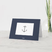 Eenvoudige nautische anker bruiloft | Marine Blauw Bedankkaart (Achterkant)