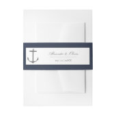 Eenvoudige nautische anker bruiloft | Marine Blauw Uitnodigingen Wikkel (Voorkant Voorbeeld)