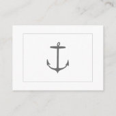 Eenvoudige nautische anker bruiloft | Wit Informatiekaartje (Achterkant)