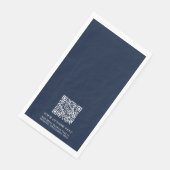 Eenvoudige Navy Aangepaste QR-code Zakelijke Promo Servet (Hoek)