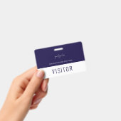 Eenvoudige Navy Blauwe Bezoekerspas Bedrijfslogo Badge (Handheld)