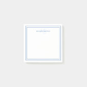 Eenvoudige Navy Blauwe Minimalistische Monogram Tw Post-it® Notes (Voorkant)