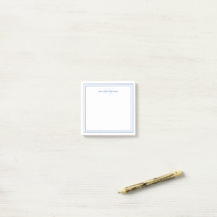 Eenvoudige Navy Blauwe Minimalistische Monogram Tw Post-it® Notes