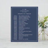 Eenvoudige Navy Blauwe Monogram Elegante Trouwtijd (Staand voorkant)