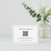 Eenvoudige Navy Blauwe Monogram QR Code Elegante T Informatiekaartje (Staand voorkant)