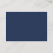 Eenvoudige Navy Blauwe Monogram QR Code Elegante T Informatiekaartje (Achterkant)