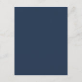 Eenvoudige Navy Blauwe Rand Script Trouwdetails Informatiekaartje (Achterkant)