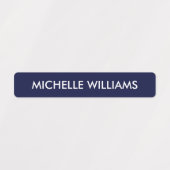 Eenvoudige Navy BLAUWE Schaal Kinder Naam Labels (Design 1)