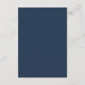 Eenvoudige Navy Blauwe Script Trouwdetails Informatiekaartje (Achterkant)