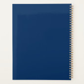 Eenvoudige Navy Blauwe Witte Monogram Naam Planner (Achterkant)