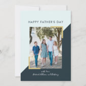 Eenvoudige Navy Blue Blocks Foto Vaderdag Kaart (Voorkant)