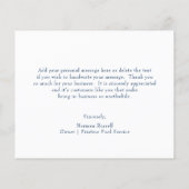 Eenvoudige Navy Blue Budget Business - Hartelijk d (Achterkant)