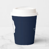 Eenvoudige Navy Blue Business Logo Custom Papieren Bekers (Links)
