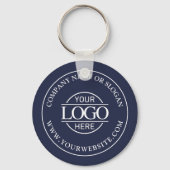 Eenvoudige Navy Blue Custom Business Logo Promotio Sleutelhanger (Achterkant)
