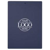 Eenvoudige Navy Blue Custom Company Business Logo Klembord (Achterkant)