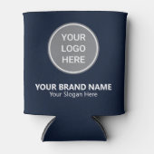 Eenvoudige Navy Blue Custom Logo Promotiebedrijf Blikjeskoeler (Voorkant)