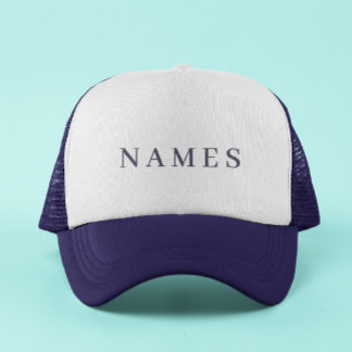 Eenvoudige Navy Blue Custom Name Elegant Trucker Pet