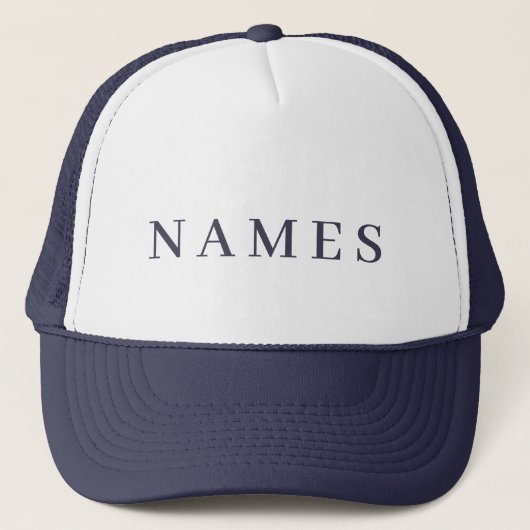 Eenvoudige Navy Blue Custom Name Elegant Trucker Trucker Pet (Voorkant)