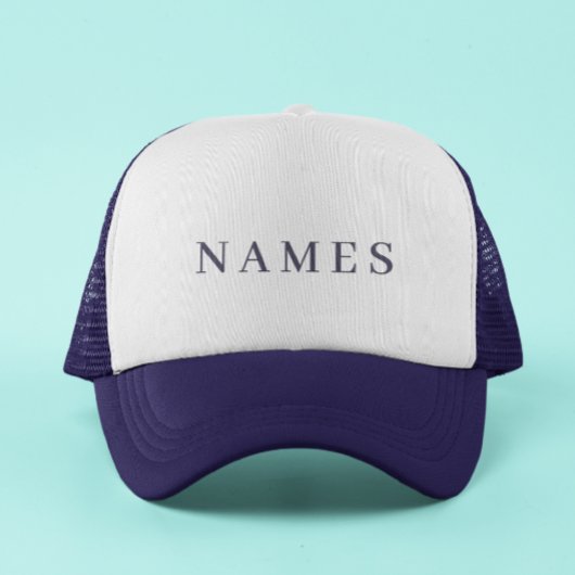 Eenvoudige Navy Blue Custom Name Elegant Trucker Trucker Pet