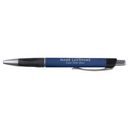 Eenvoudige Navy Blue Elegant Modern Name Titel Pen