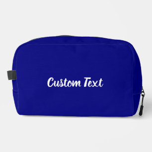 Eenvoudige Navy Blue en White Script Text Sjabloon Toilettasje