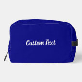 Eenvoudige Navy Blue en White Script Text Sjabloon Toilettasje (Achterkant)