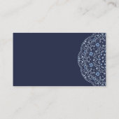 Eenvoudige Navy Blue Floral Minimalist Mandala Visitekaartje (Achterkant)