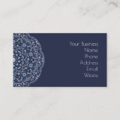 Eenvoudige Navy Blue Floral Minimalist Mandala Visitekaartje (Voorkant)