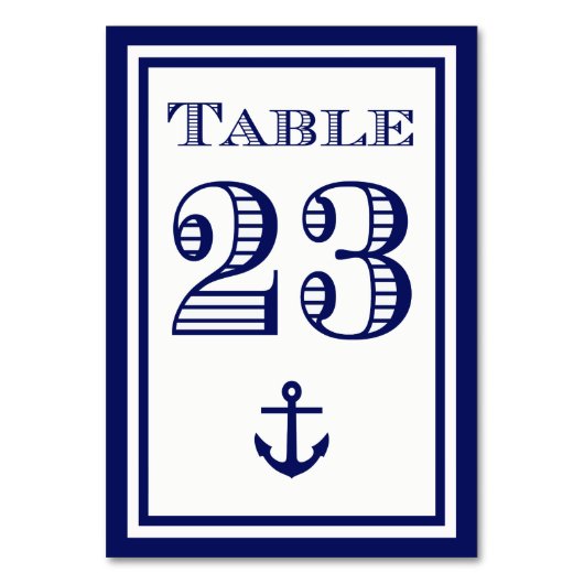 Eenvoudige Navy Blue Framed Anker Table Kaart #23 (Achterkant)