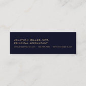 Eenvoudige Navy Blue Gold Logo Mini Visitekaartje (Voorkant)