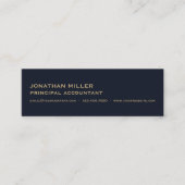 Eenvoudige Navy Blue Gold Logo Mini Visitekaartje (Voorkant)