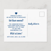 Eenvoudige 'Navy Blue Guest Room'-aankondiging Aankondigingskaart (Achterkant)