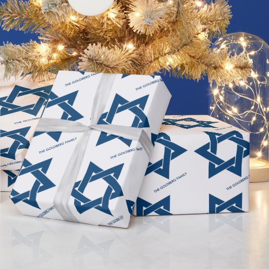 Eenvoudige Navy Blue Hanukkah Star van David Patte Cadeaupapier (Feestdagen)