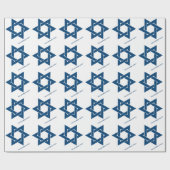 Eenvoudige Navy Blue Hanukkah Star van David Patte Cadeaupapier (Vlak)