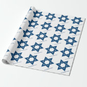 Eenvoudige Navy Blue Hanukkah Star van David Patte Cadeaupapier (Uitgerold)