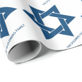 Eenvoudige Navy Blue Hanukkah Star van David Patte Cadeaupapier (Rol Hoek)