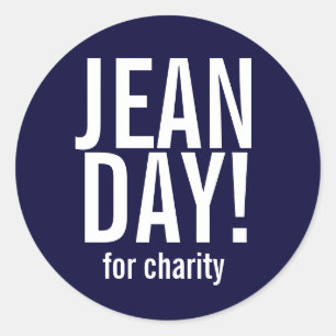 Eenvoudige Navy Blue Jean Day Stickers